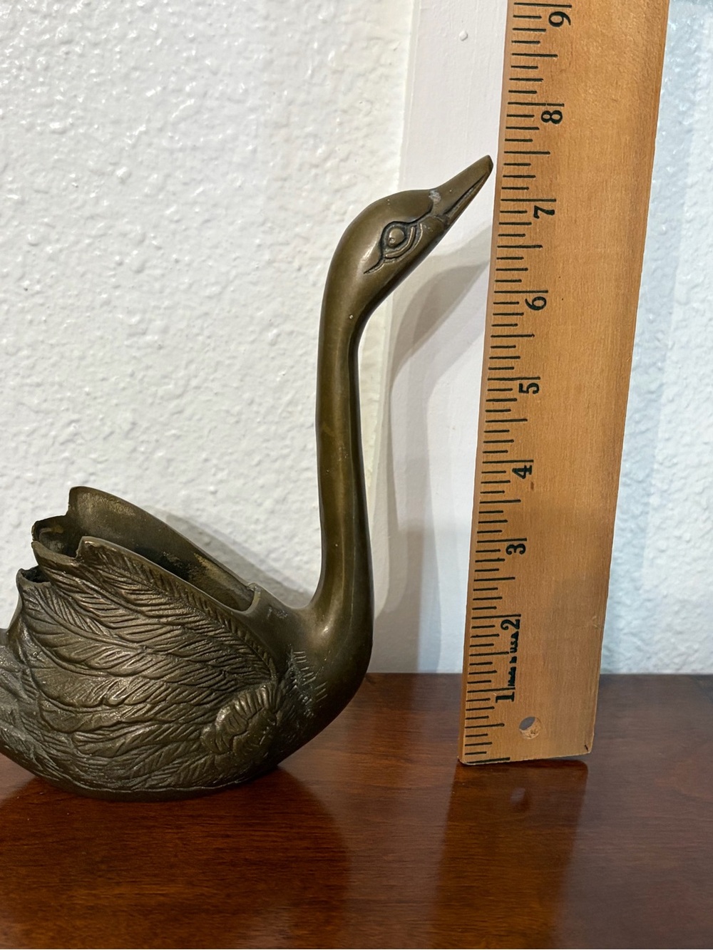 Vintage Brass Swan Planters 3 Piece Set - Picture 5 of 12